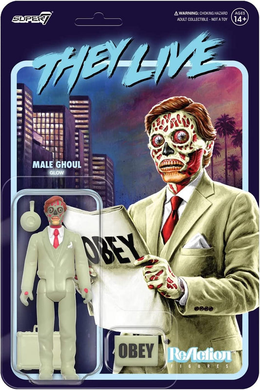 Reaction They Live Male Ghoul (Glow) figure Super7 25567