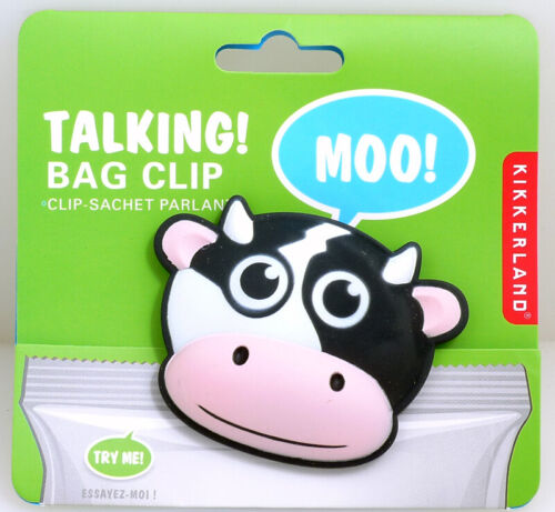 Talking Bag Clip - Cow Kikkerland 052611