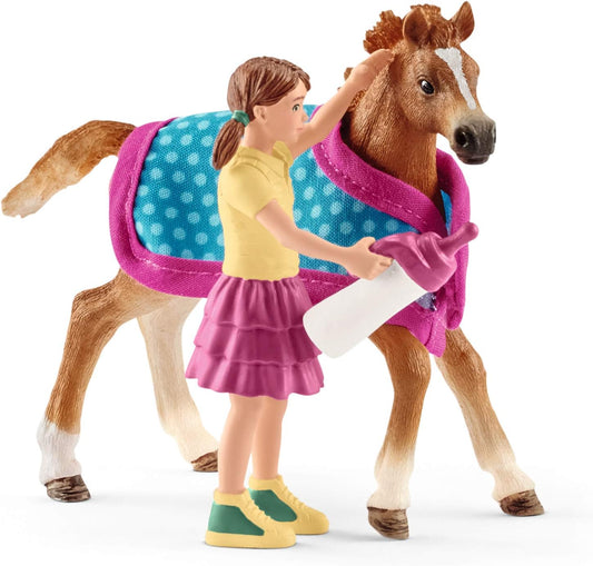 Horse Club 42361 Foal with Blanket Set Figurine 4 Pieces Schleich 73694