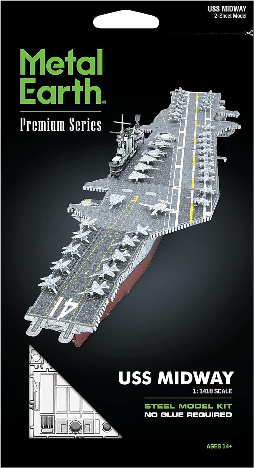 Metal Earth Premium USS Midway 3D Laser Cut Model + Tweezers 01433