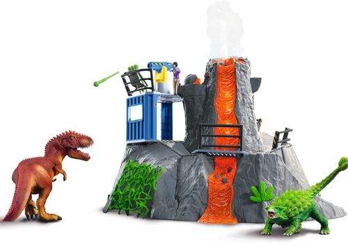 Dinosaur Base Camp Station and Erupting Volcano Schleich 49319