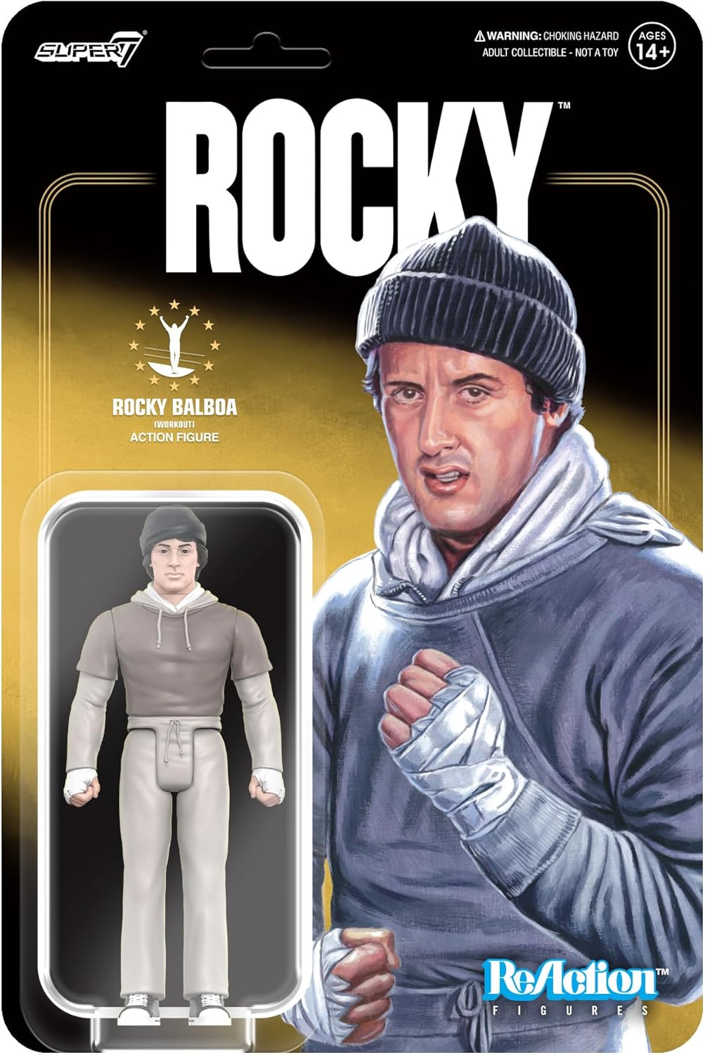 Reaction Rocky Balboa workout toy figure Super7 23648