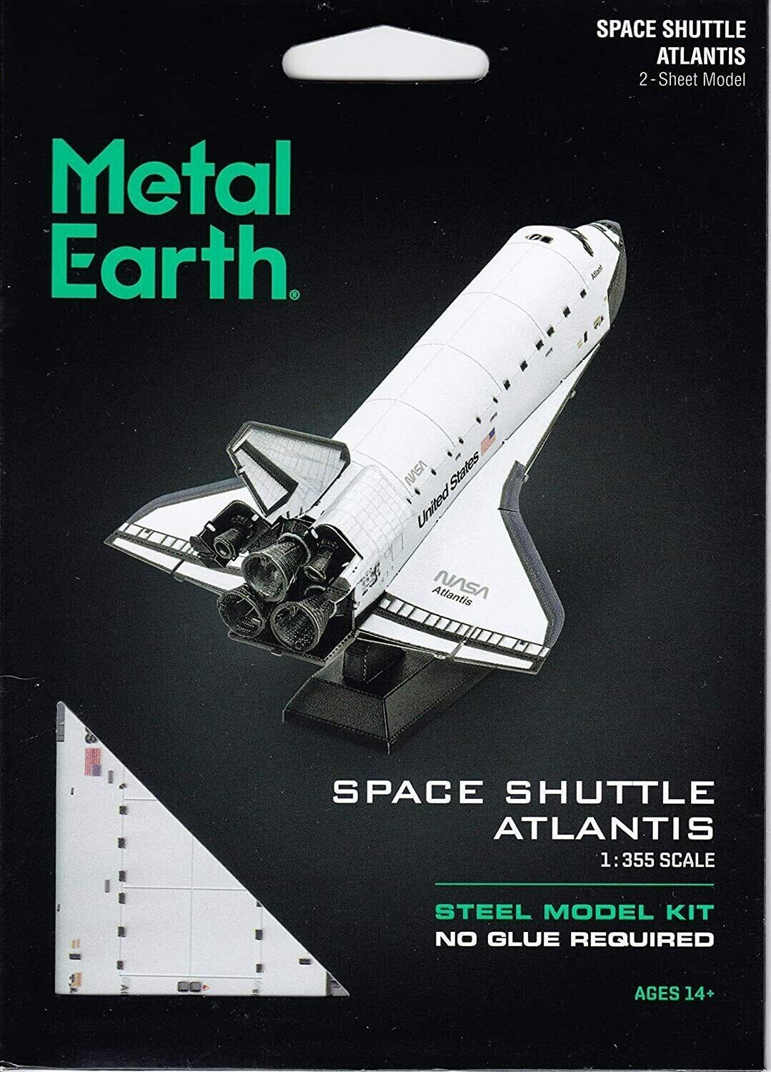 Metal Earth Space Shuttle Discovery 2 Sheet 3D Model + Tweezer 12118