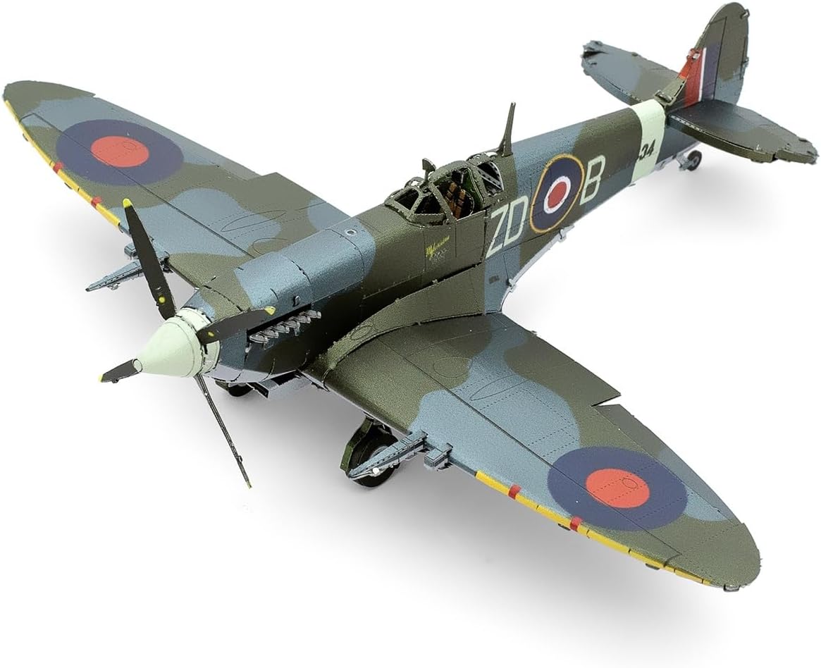 Metal Earth Supermarine Spitfire Color 3D Laser Cut Model + Tweezers 00054