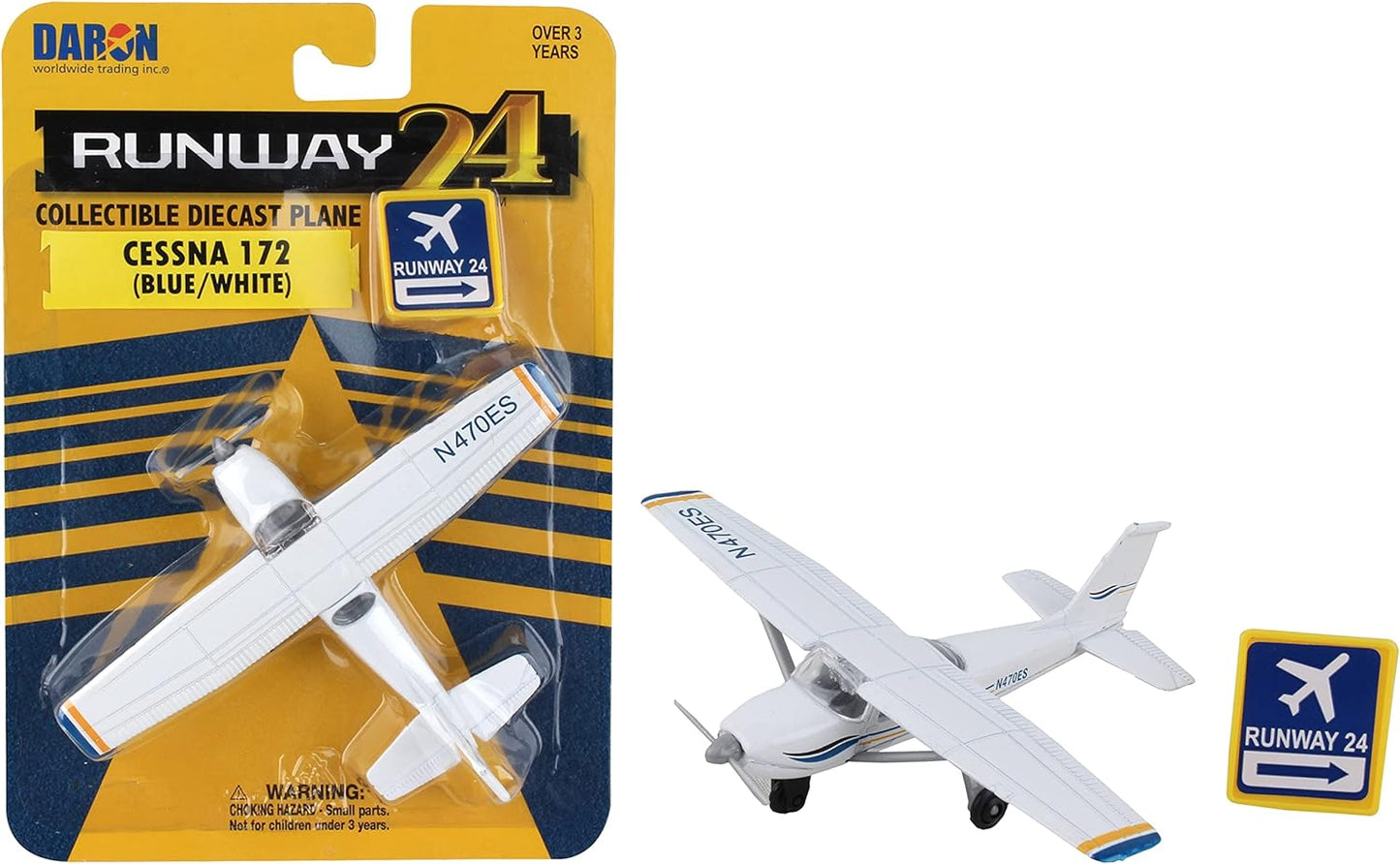 Daron Runway24 Cessna 172 (Blue White) toy plane 58378