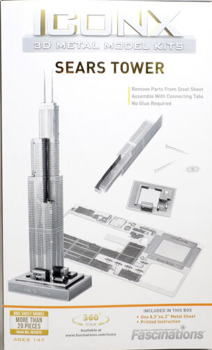 Metal Earth Premium Sears Tower 3D Laser Cut Model Fascinations 013139