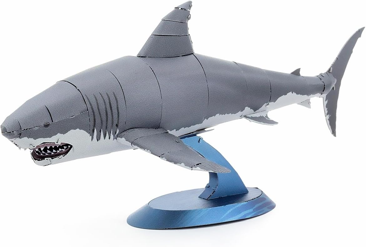 Metal Earth Great White Shark Color 3D Laser Cut Model + Tweezers 00085