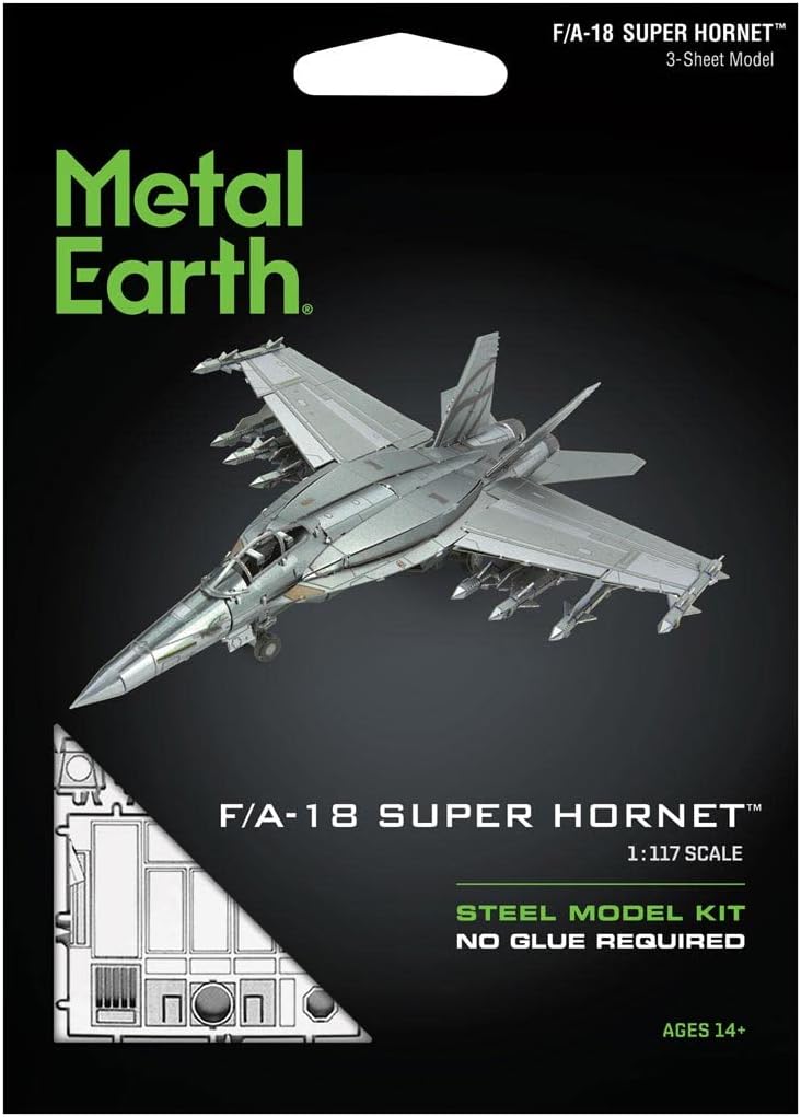 Metal Earth F/A-18 Super Hornet 3D Laser Cut Model + Tweezers 14594