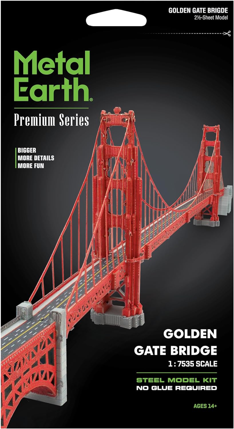 Metal Earth Premium Golden Gate Bridge 3D Laser Cut Model Tweezers 20131