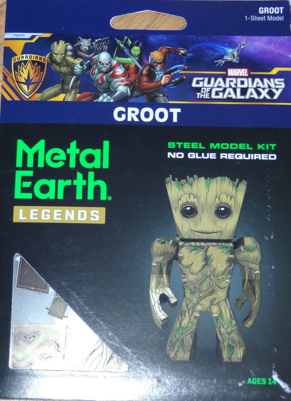 Metal Earth Guardians of the Galaxy Groot 3D Metal Model + Tweezers 50066