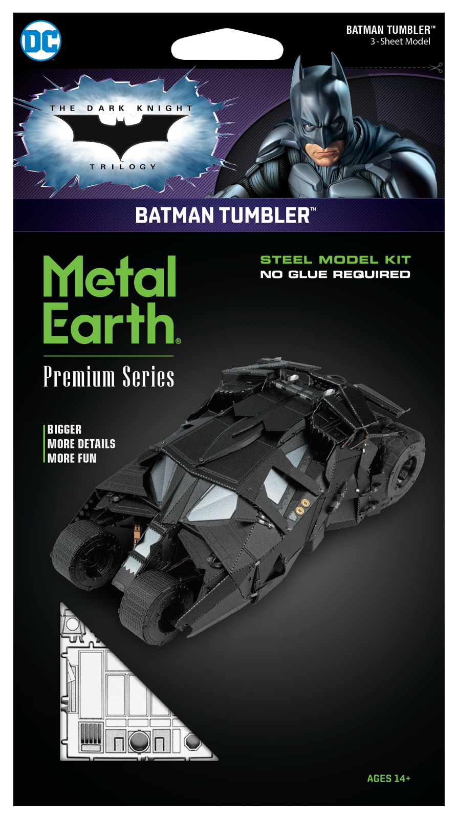 Metal Earth Premium Batman Tumbler 3D Model + Tweezer 20069