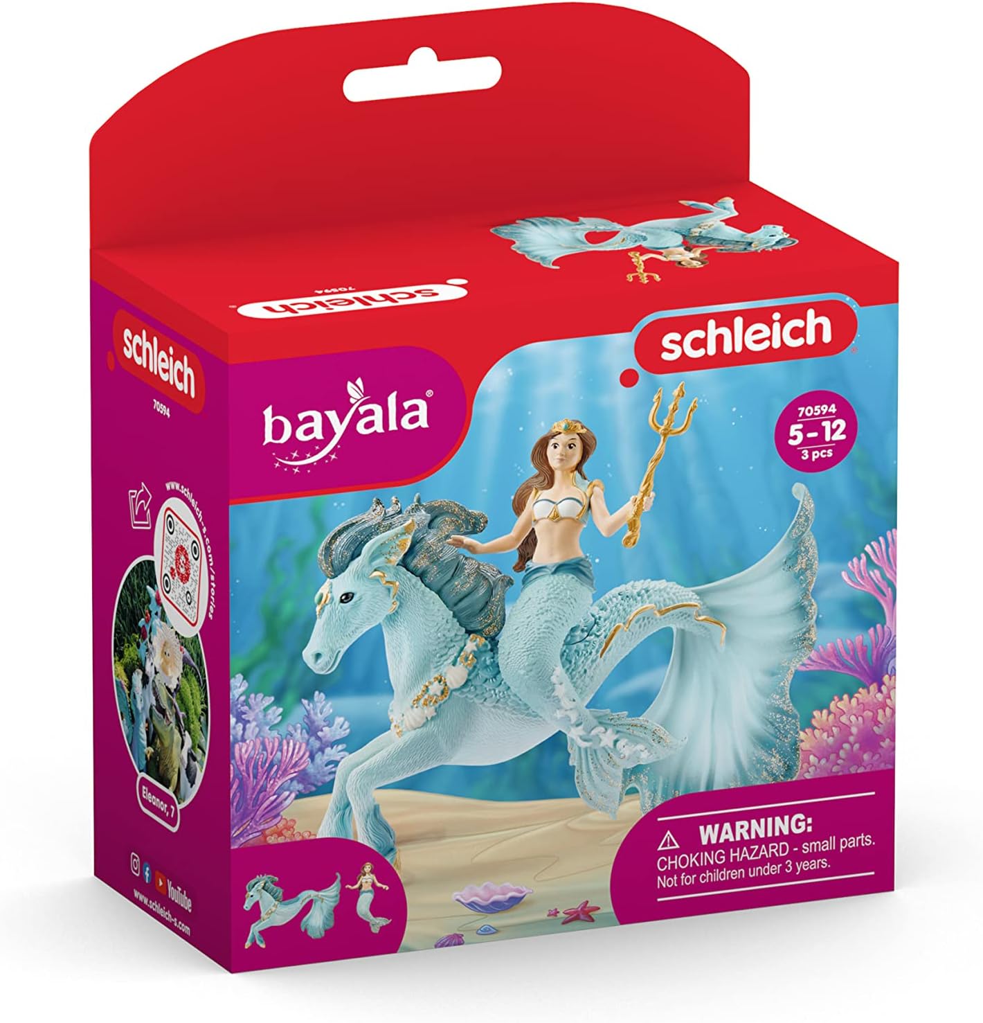 Bayala 70594 Mermaid Eyela on Underwater Horse toy figure Schleich 73465