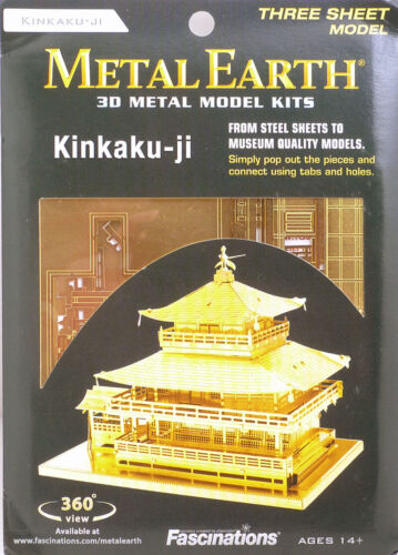 Metal Earth Kinkaku-ji Gold 3D Metal Model + Tweezer 010909