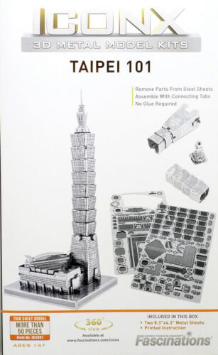 Metal Earth Premium Taipei 101 3D Laser Cut Model Fascinations 013078