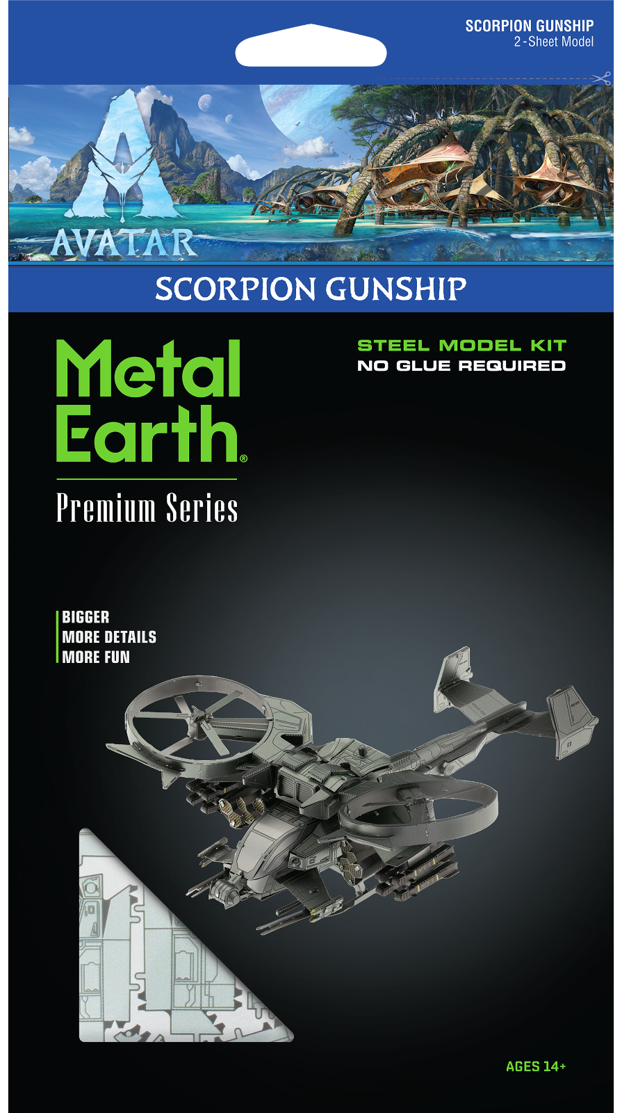 Metal Earth Premium Avatar Scorpion Gunship 3D Laser Cut Model + Tweezers 02539