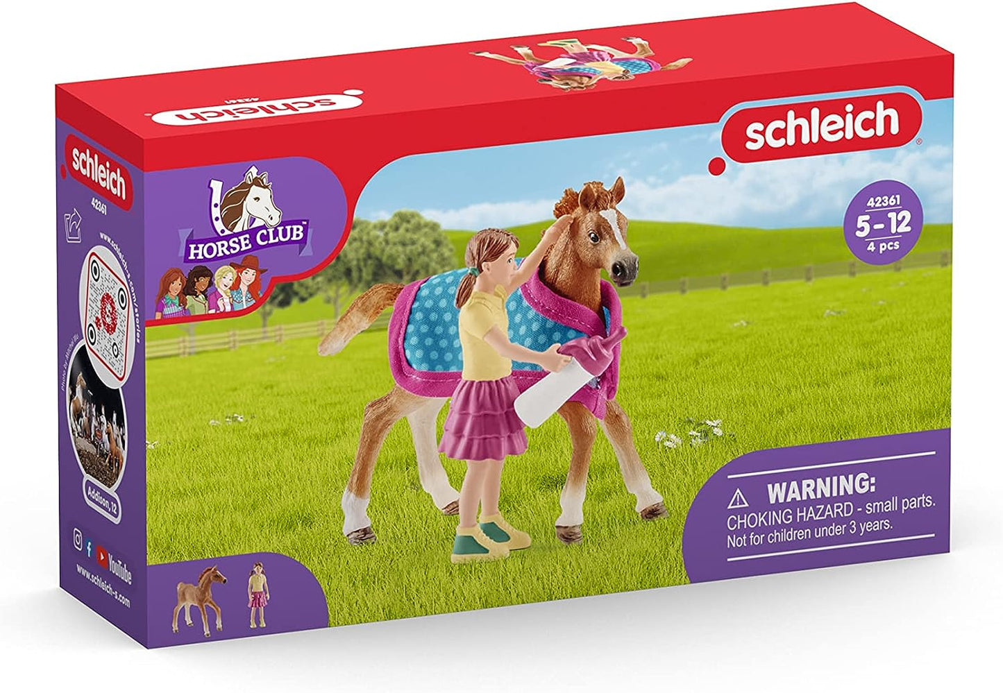 Horse Club 42361 Foal with Blanket Set Figurine 4 Pieces Schleich 73694