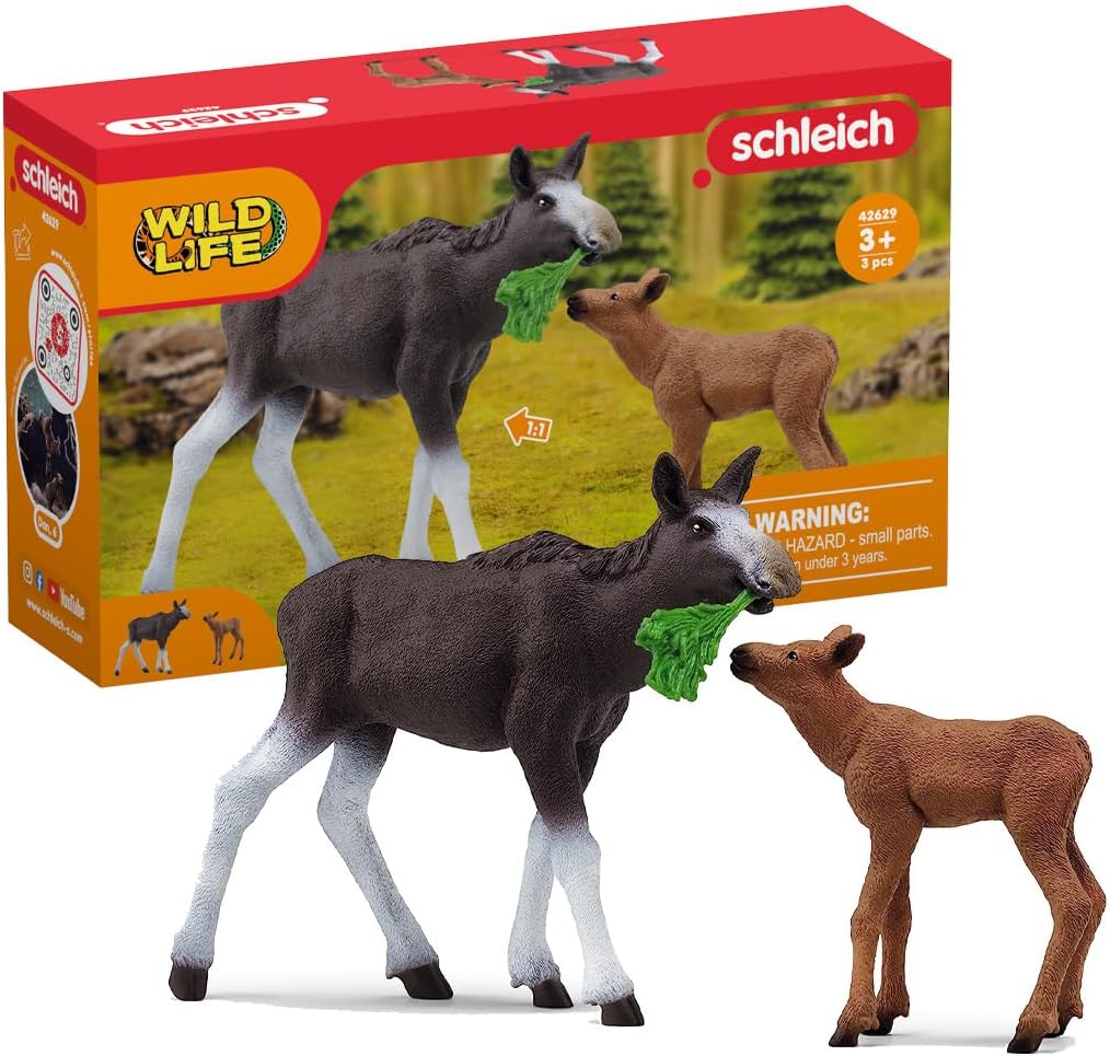 Wild Life 42629 Moose Family with Mother and Baby Moose Schleich 54058