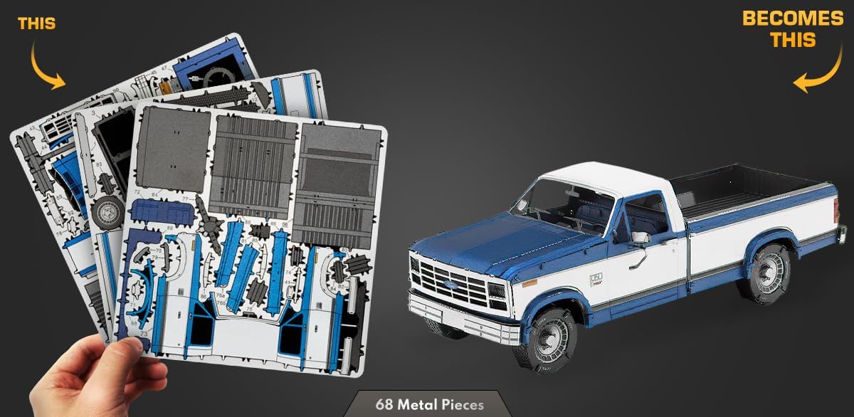 Metal Earth 1982 Ford F-150 color 3-sheet 3D Model + Tweezer 00047