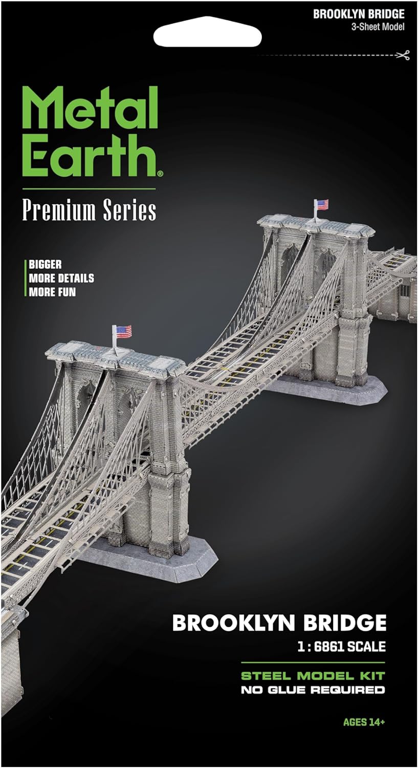 Metal Earth Premium Brooklyn Bridge 3D Laser Cut Model + Tweezer 20186