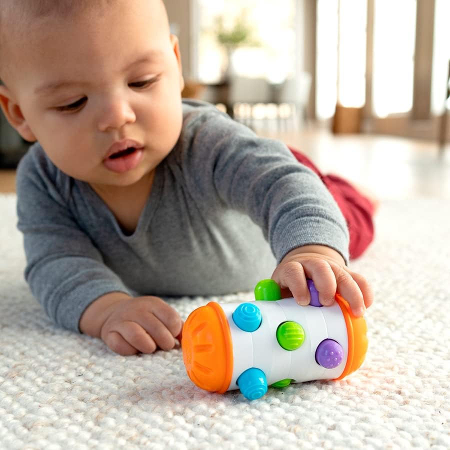 Fat Brain Toys Rolio - Sensory Tummy Time and Rattle Toy 74319