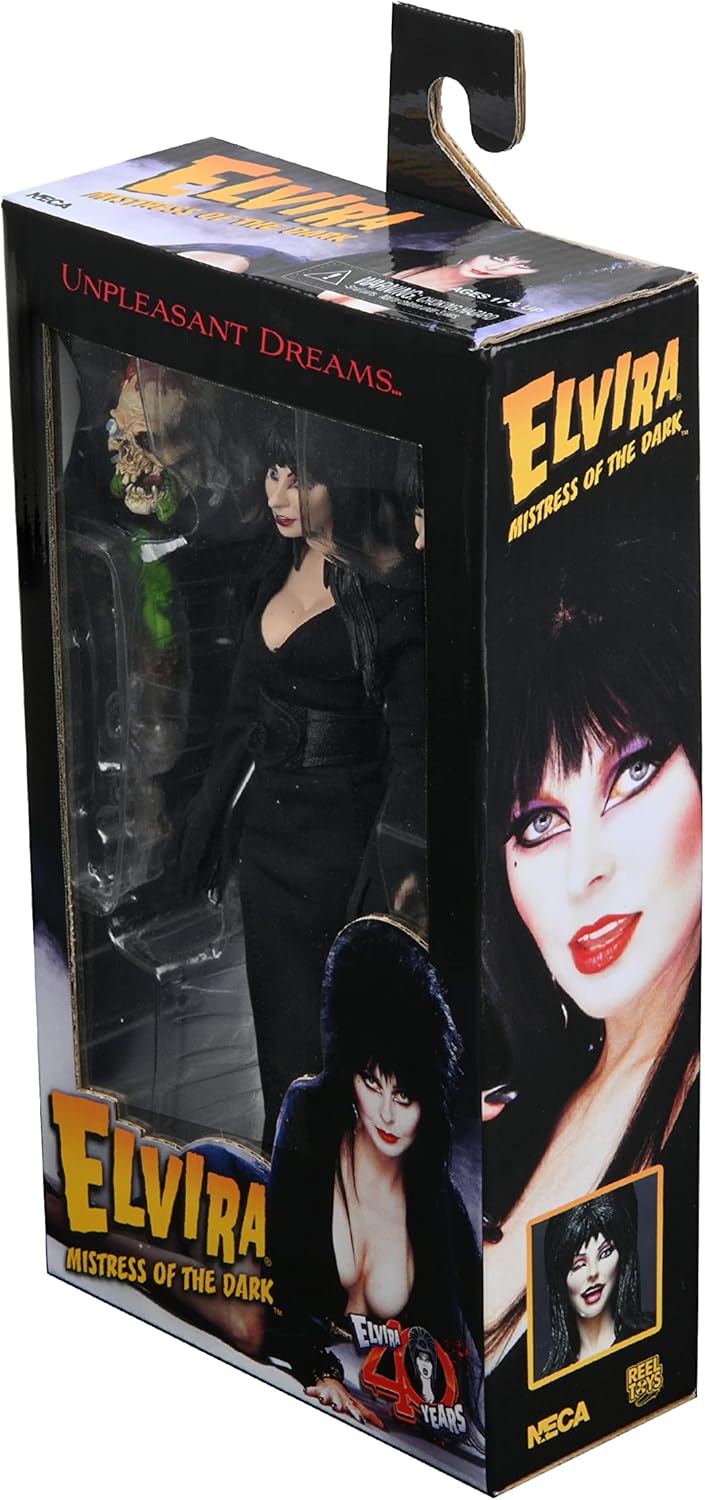 Elvira Mistress of the Dark 8” Clothed Figure 40 Years toy figure NECA 60617