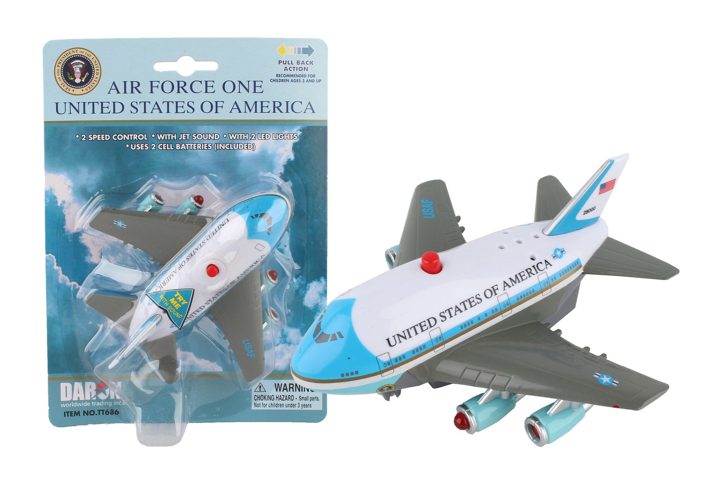 Daron Air Force One Pullback Plane with Light and Sound 06867