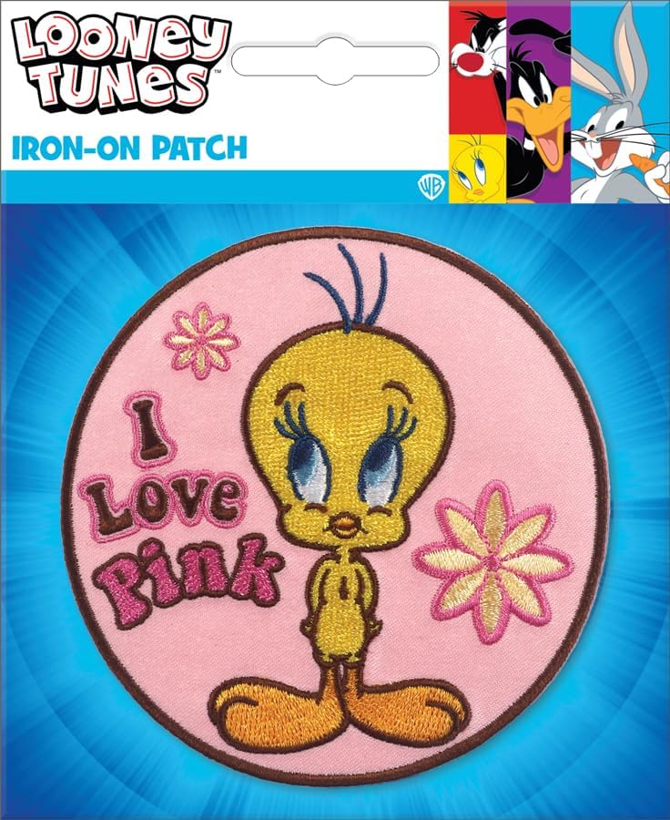 Looney Tunes Tweety Pink Iron-On Patch Ata-Boy 10915