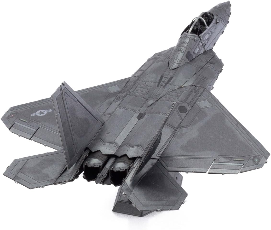 Metal Earth Lockheed Martin F-22 Raptor Color 3D Laser Cut Model + Tweezer 00160