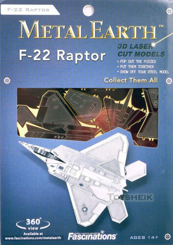 Metal Earth F-22 Raptor 3D Metal Model + Tweezer 010503