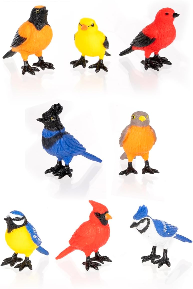 Mini Garden Birds Collection Set of 8 Soft Vinyl Birds Accoutrements 30843