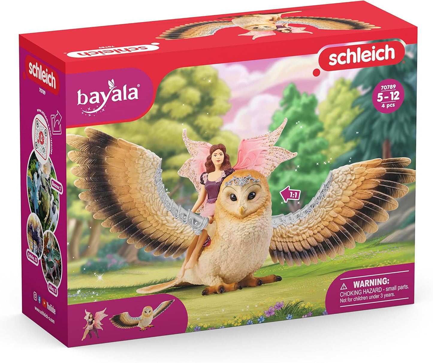 Bayala 70789 Fairy in Flight on Glam-Owl v2 toy figure Schleich 70600