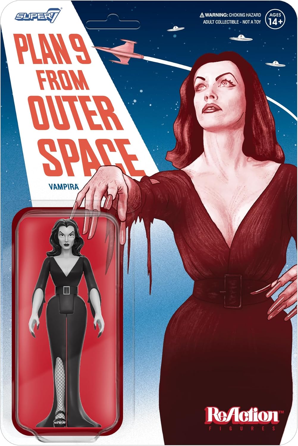 Reaction Plan 9 From Outer Space Vampira toy figure Super7 58725