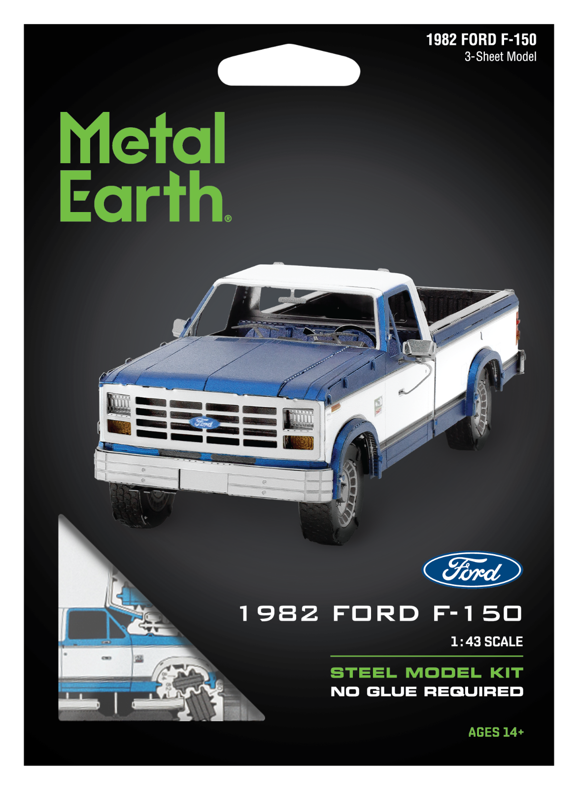 Metal Earth 1982 Ford F-150 color 3-sheet 3D Model + Tweezer 00047