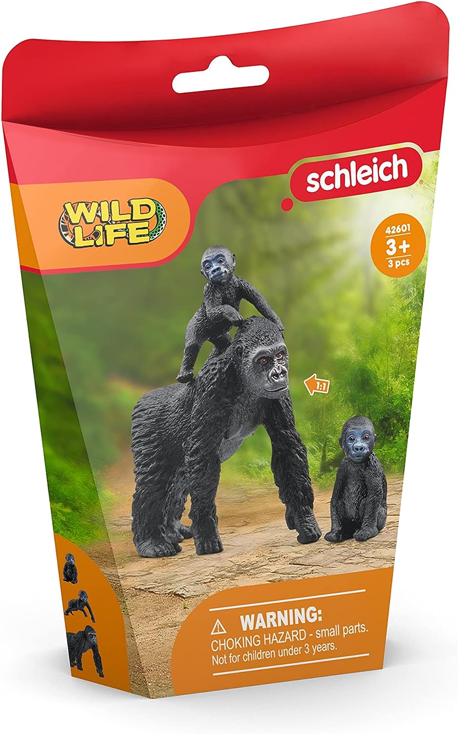 Wild Life 42601 Gorilla Family Set with Gorilla Mother and Babies Schleich 54010