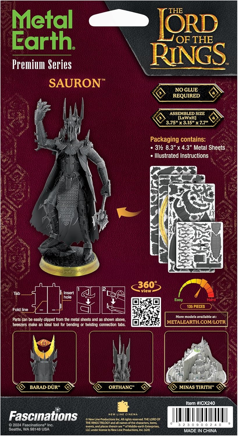 Metal Earth Premium Lord of the Rings Sauron 3D Laser Cut Model 02409