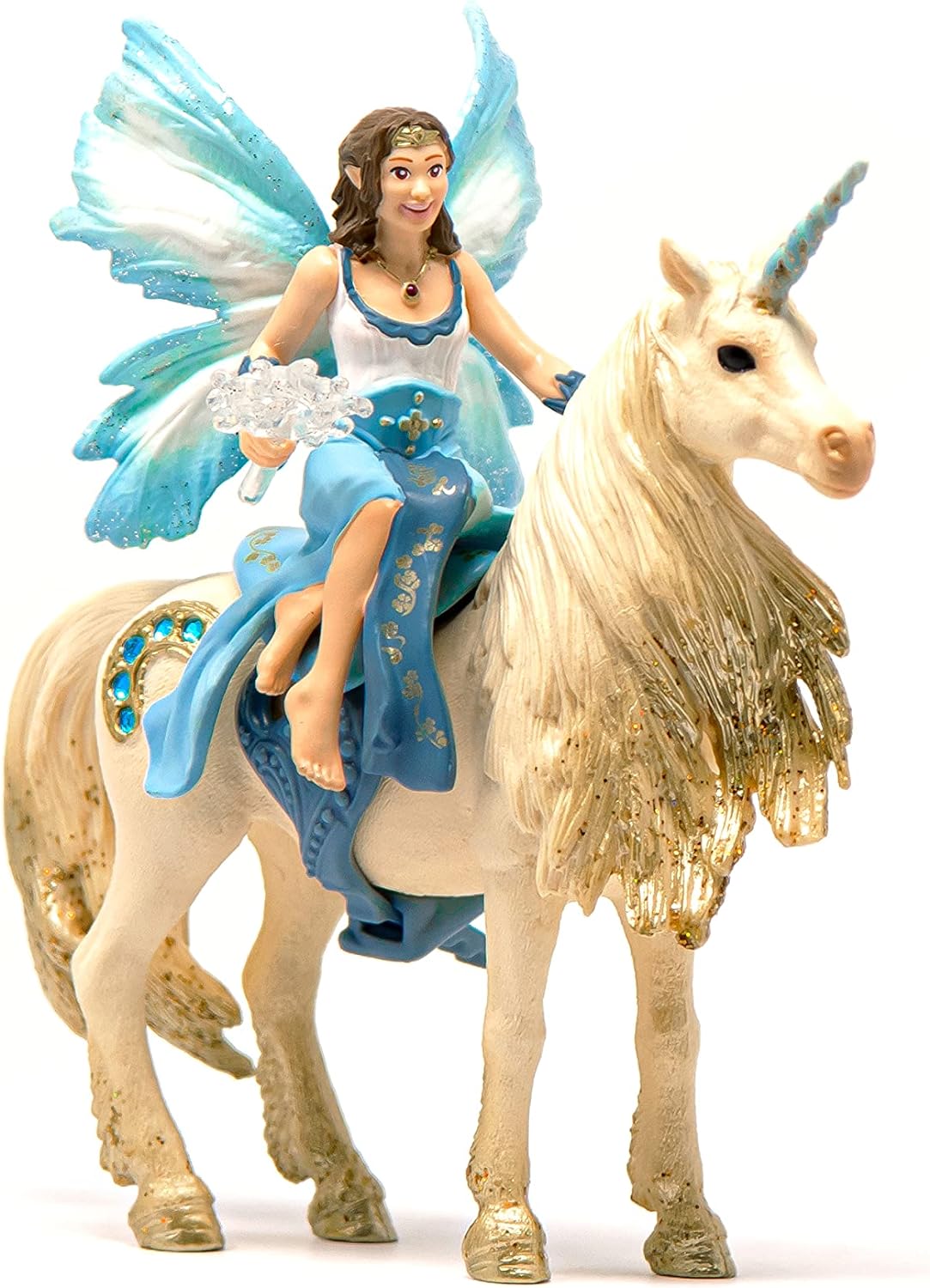 Bayala 42508 Mermaid Eyela Doll with Golden Unicorn figure Schleich 69010