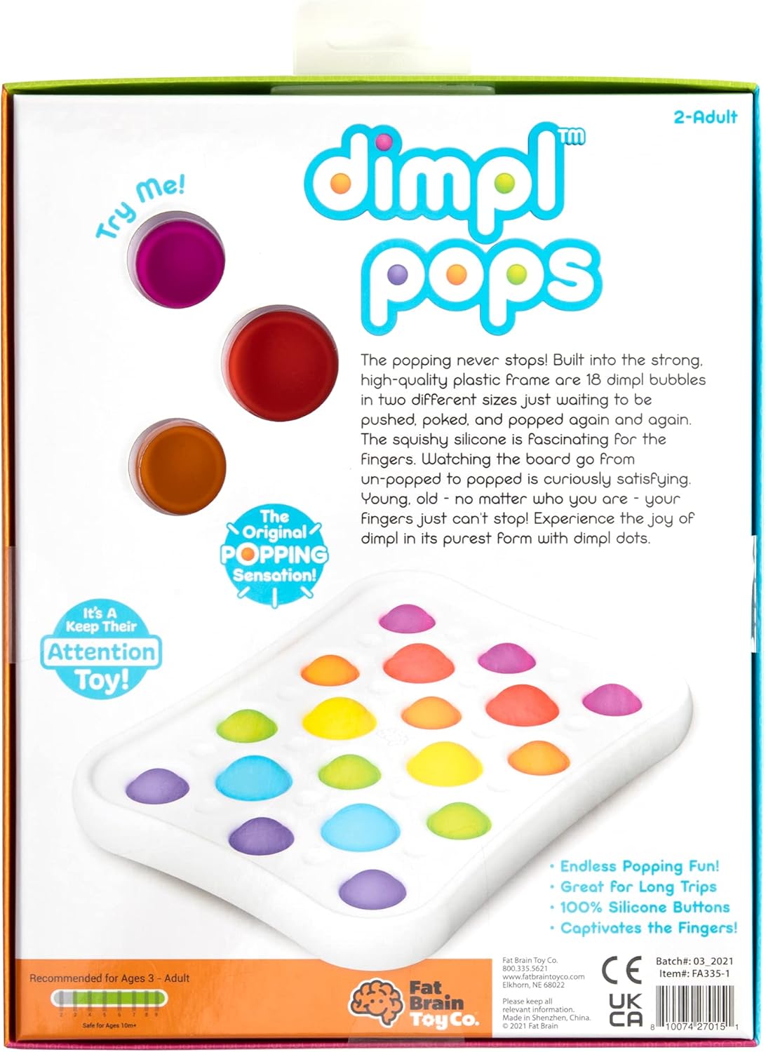 Fat Brain Dimpl Pops Early Development & Educational Baby Toy 70151