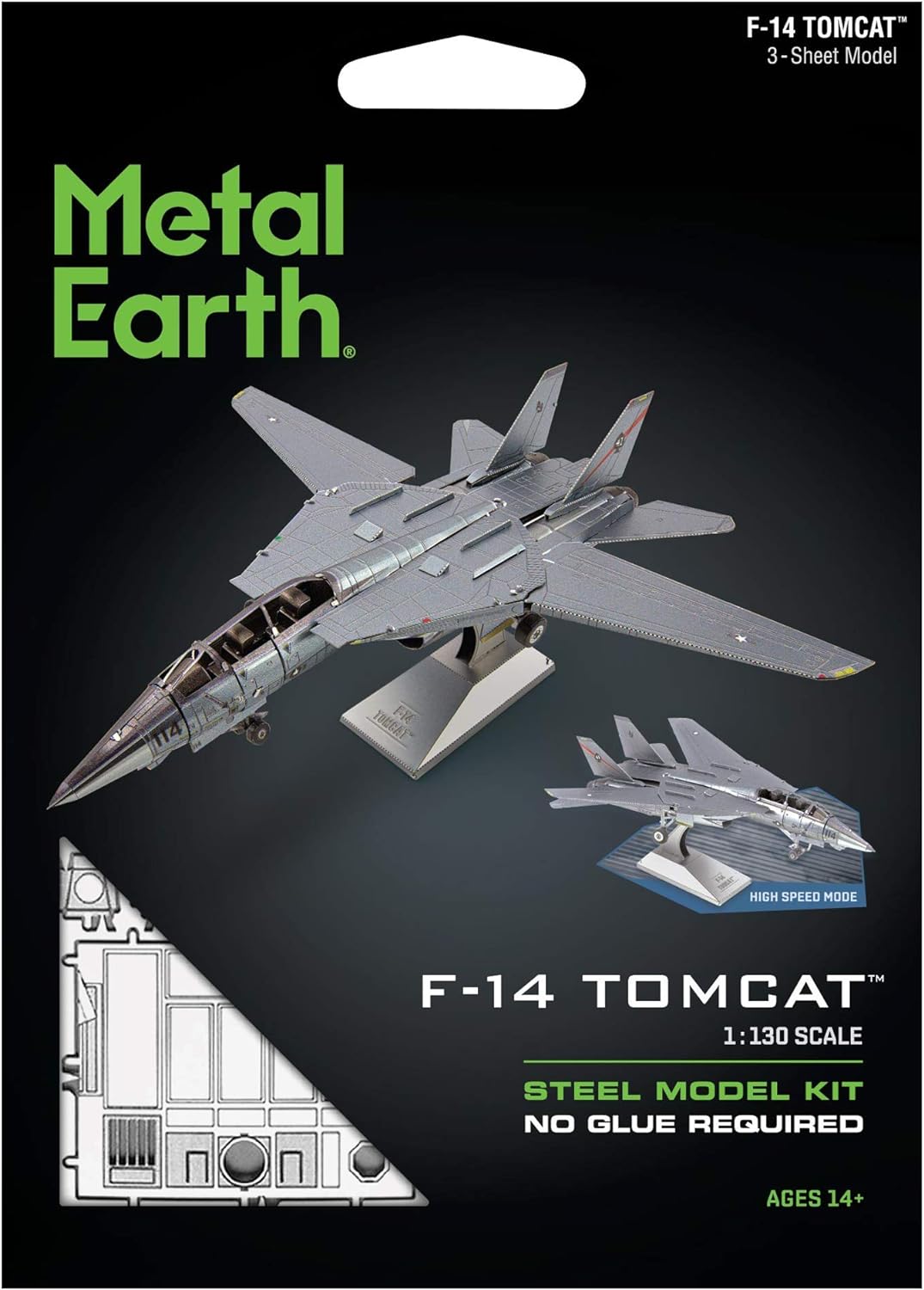 Metal Earth F-14 Tomcat 3D Laser Cut Model + Tweezers 14587