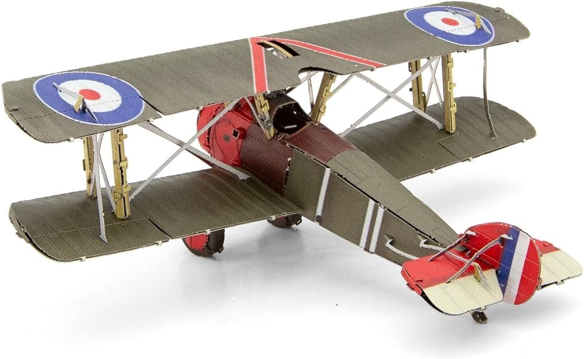 Metal Earth Color Sopwith Camel Biplane 3D Metal Model + Tweezers 00238