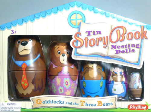 Tin Story Book Nesting Dolls Goldilocks and the Three Bears 34103