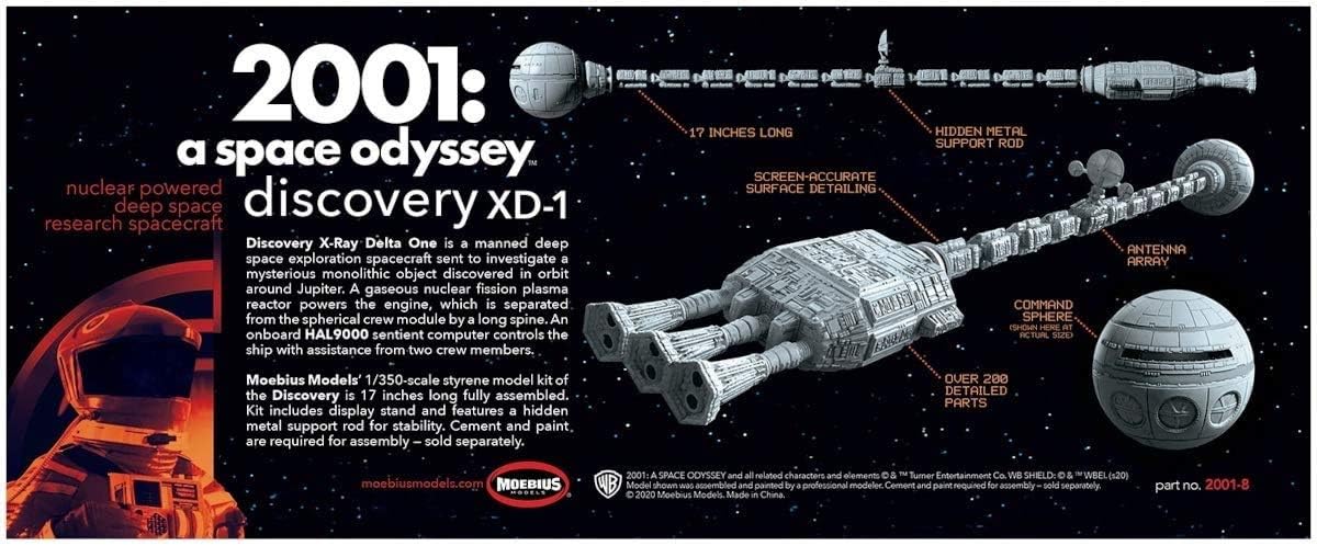 2001 Space Odyssey Discovery XD-1 1:350 Toy Model Kit Moebius 00181