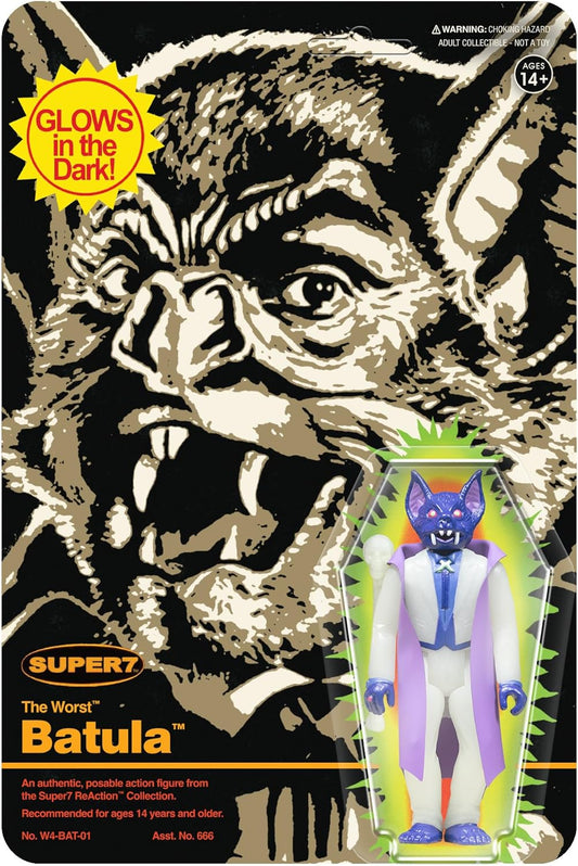 Reaction The Worst Batula (Monster Glow) figure Super7 24386