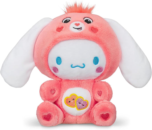 Care Bears - Cinnamoroll Dressed As Love-a-Lot Bear 8" Fun-Size Plush, Pink 7024