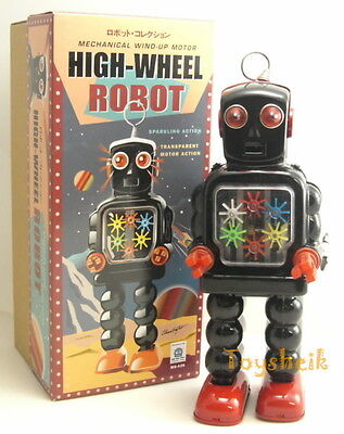 Tin Toys High Wheel Robot ms436 wind up Schylling 217106