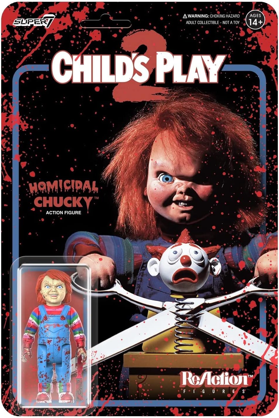 Reaction Childs Play Evil Chucky Blood Splatter figure Super7 24300