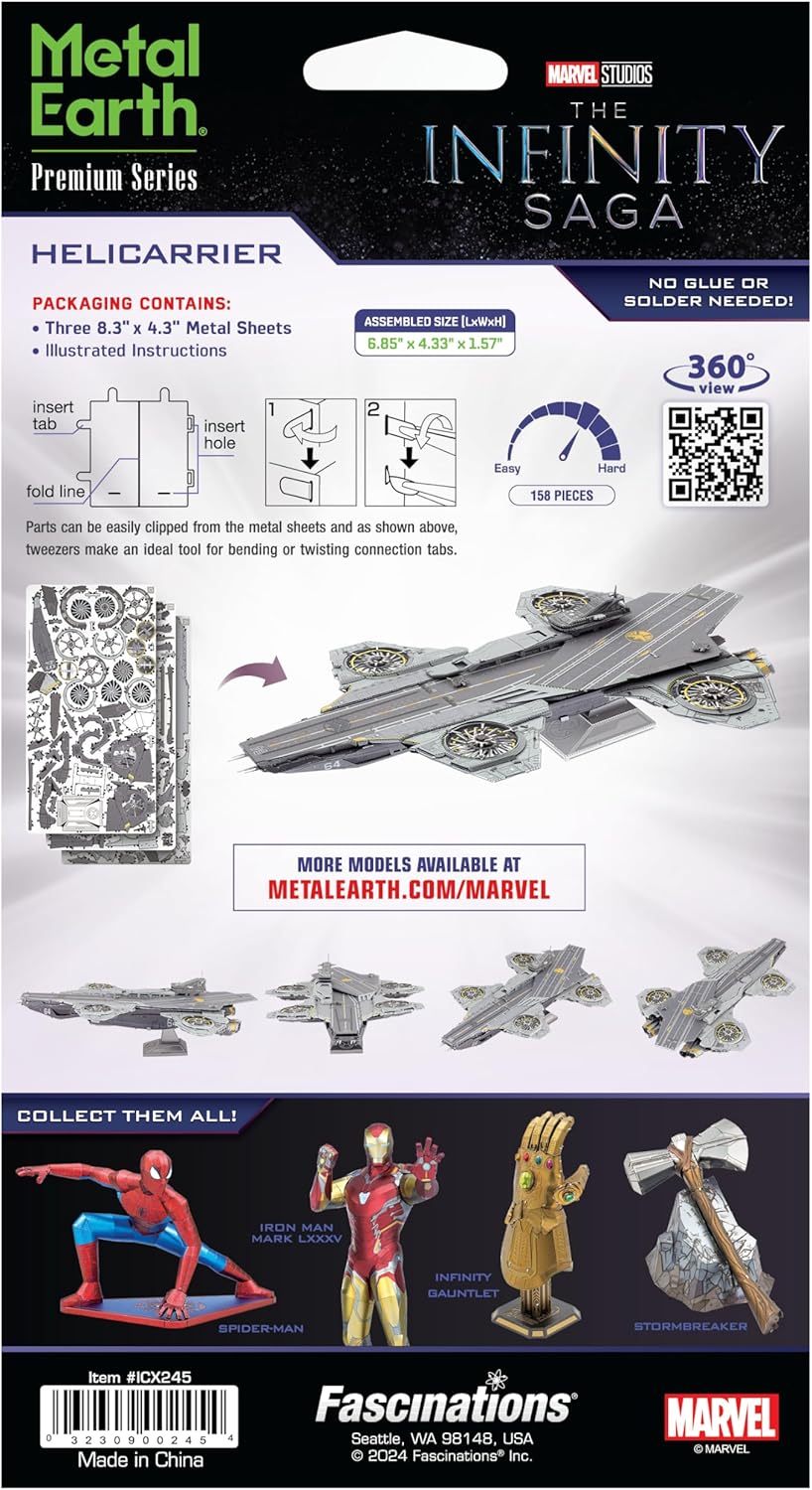 Metal Earth Premium Marvel The Infinity Saga Helicarrier 3D Laser Cut Model 2454