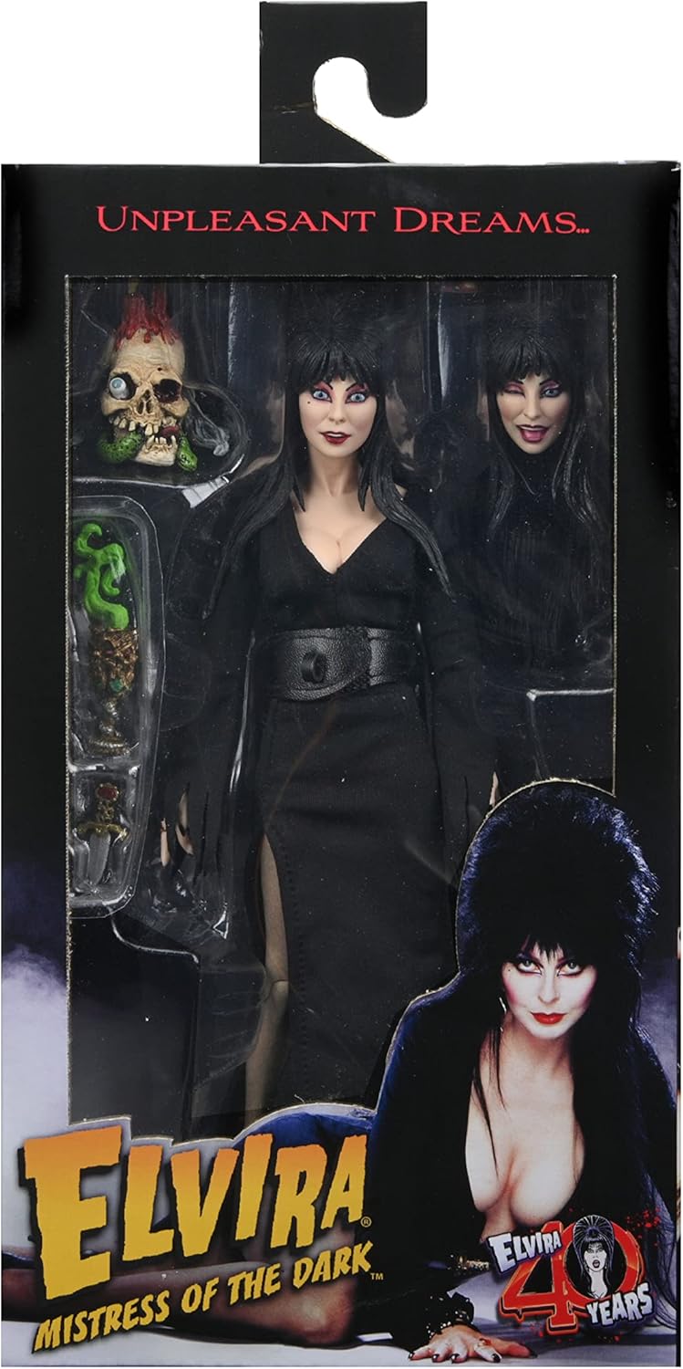 Elvira Mistress of the Dark 8” Clothed Figure 40 Years toy figure NECA 60617