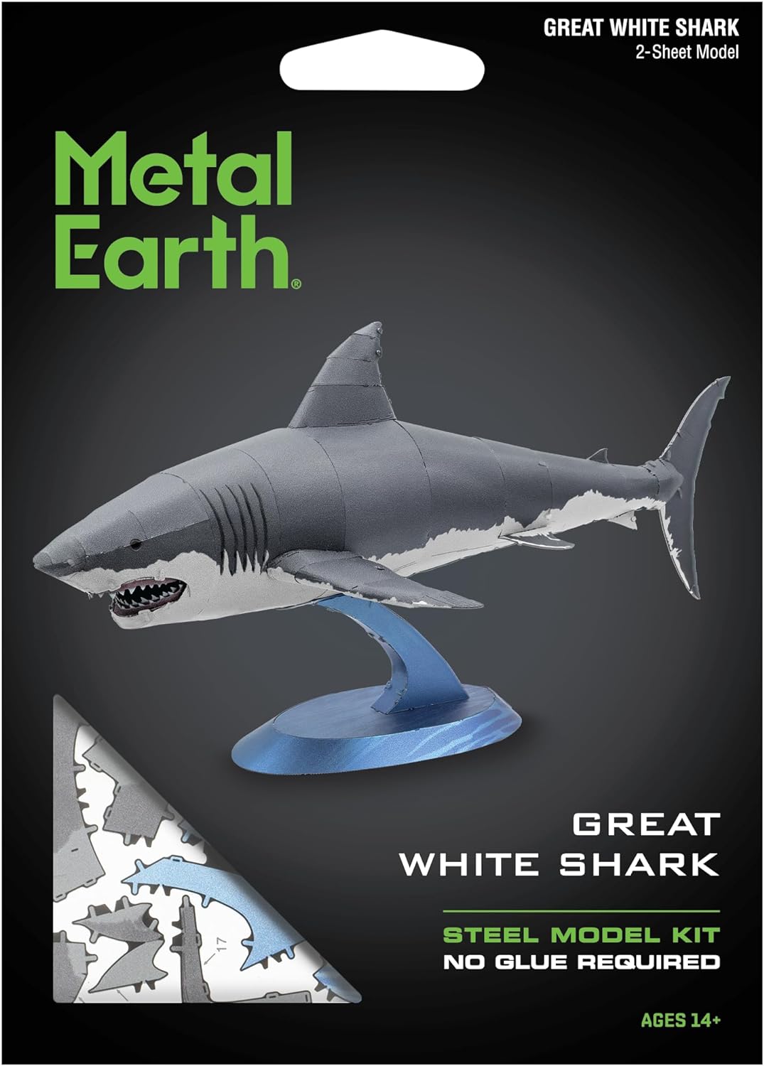 Metal Earth Great White Shark Color 3D Laser Cut Model + Tweezers 00085